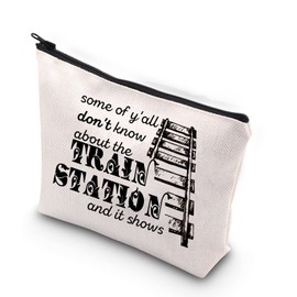 WCGXKO TV Show Inspired Gift Some Of Y'all Don't Know The Train Station And It Shows Zipper Pouch Makeup Bag (TRAIN STATION)