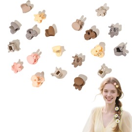 Flomiara Mini-Haarspangen, kleine Mini-Haarklammern, kleine Haarspangen für Frauen mit Aufbewahrungstasche, rutschfester Frisurenverschluss für Frauen und Mädchen, Braun, 20 Stück