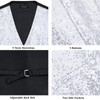 DiBanGu Mens Sequins Vest and Tie Set Solid V-Neck Shiny