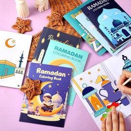 Zhanmai 48 Pcs Ramadan Coloring Book Bulk Ramadan Moon Star Holiday Activity Book Religious Eid Mubarak Coloring Book for Activities Party Favors Supplies Goodie Bags Fillers Stuffers DIY Craft Gifts