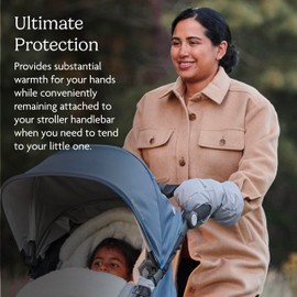 UPPAbaby CozyHandmuff - Easily Attaches to Stroller Handlebars - Ultra-Plush, Weather-Proof Hand Protection - Savannah (Pearl Gray Jacquard)
