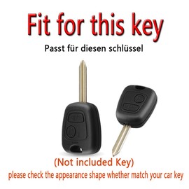 HIBEYO Car Key Case Fits Citroen C1 C4 C2 C3 Key Cover TPU Protective Case for Peugeot 107 207 307 407 206 306 for Toyota Aygo Remote Control Key Shell Case Car Decoration Gold Grey