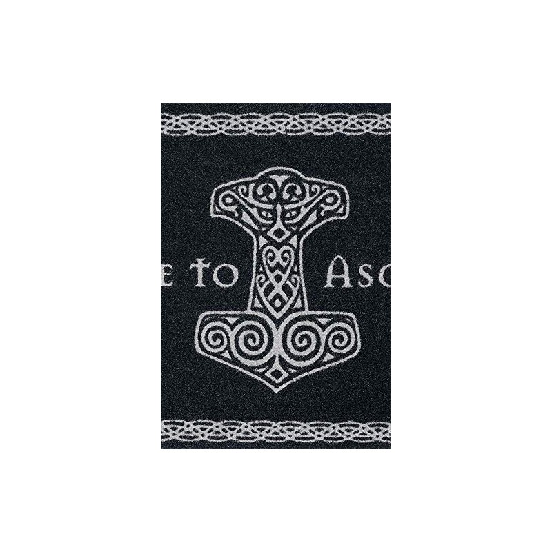 Gate To Asgard Door Mat black-white