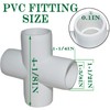 12Pack 1Inch PVC Fittings, 4-Way Cross Elbow Fitting for Building