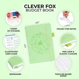 Clever Fox Budget Book – Financial Planner Organizer & Expense Tracker. Money Planner Account Notebook for Monthly Budgeting. Compact (Mint Green)