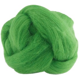 GORGECRAFT 100g Needle Felting Wool Green Dyed Merino Wool Top Roving Felting Wool Fibre Yarn Felt Blend Dreads for Felting Spinning Knitting Weaving Chunky Yarn Christmas DIY Materials Handcrafts