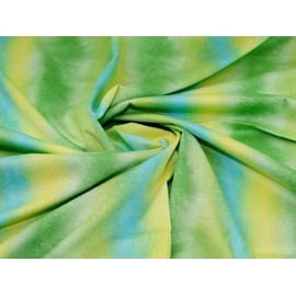 Stretch Woven Cotton Sateen Fabric Green Multi - per metre