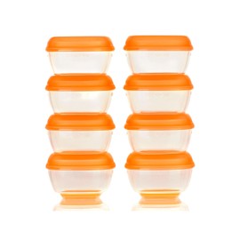 Vital Baby Freezer Bowls with Lid/Food Storage Box for Small Portions e.g. Herbs, Yeast - Mini Freezer Container for Practical Portionings, Simply Push Out with Soft Base 30 ml, Pack of 8