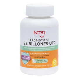 Probióticos 25 Billones Ufc + Prebióticos 30 Cápsulas 750mg