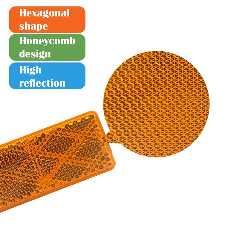 WELNENT E-Mark DOT 4A CCC 2pcs Rectangle Reflector Self Adhesive