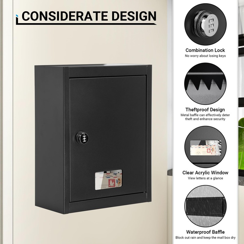 Through The Wall Drop Box with Combination Lock, 16.5" x
