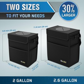 K KNODEL K KNODEL Car Bin, Car Bin with Lid, Car Bin for Tidy Use, Foldable and Waterproof Car Bin, Adjustable Straps and Multiple Pockets (Medium, Black)
