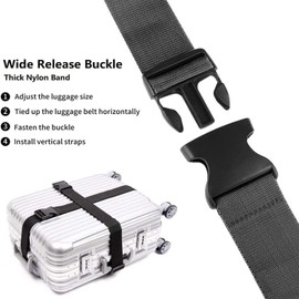 2 Pack Luggage Straps Set Adjustable Suitcase Belts Luggage Tags Travel Suitcase Tags With Name ID Card for Luggage Suitcase Travel Accessories (red)