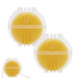 2PCS Beeswax Thread Conditioner Beeswax for Thread with Plastic Box Thread Wax for Hand Sewing Thread Conditioner Wax Beeswax Block for Sewing Quilting Reinforcing Thread Beeswax for Cross(Yellow)