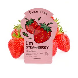 TONYMOLY I’m Strawberry Sheet Mask – Hydrating Korean Face Mask with Strawberry Extract, Vitamin C, Biodegradable Tencel Sheet, Brightening & Moisturizing, 1 Count