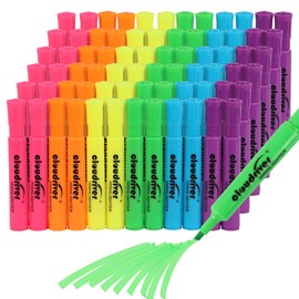 cloudriver Highlighters Bulk Pack of 72, Assorted Color, Chisel Point, Quick Drying Ink, Highlighters Suitable For Classroom, Office And Shop