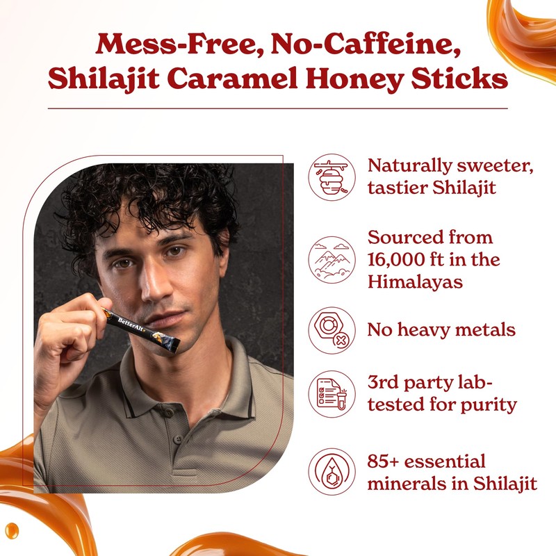 Better Alt Pure Himalayan Shilajit Sticks2 Pack(Cinnamon + Caramel)| Easy