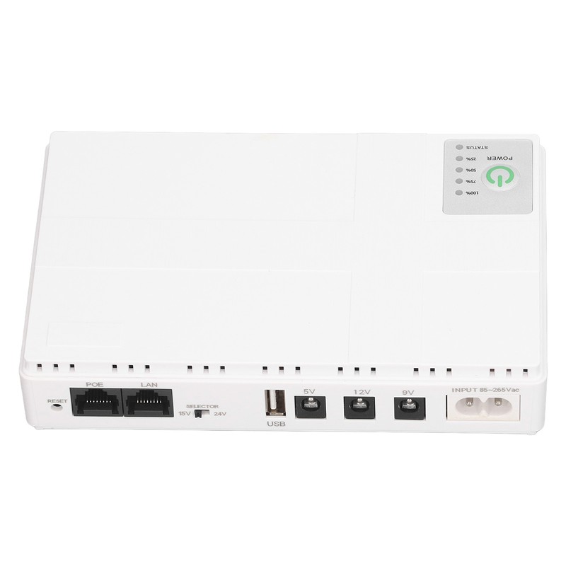 Mini UPS Battery Backup 10400mAh 5V 9V 12V POE 15V