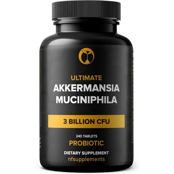 Akkermansia Muciniphila Probiotic Supplement 3 Billion CFU 240 Tablets Probiotics