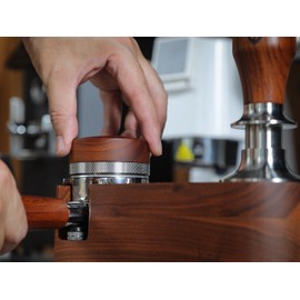 51mm Espresso Distributor Tool KNODOS Rosewood Coffee Distributor Stainless Steel 51 mm Distribution Tool Leveler with Adjustable Depth Premium Espresso Machine Accessories