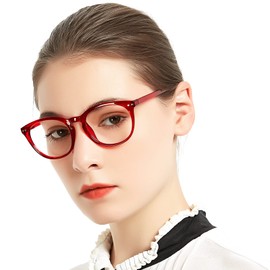 MARE AZZURO Reading Glasses Women Round Readers 0 1.0 1.25 1.5 1.75 2.0 2.25 2.5 2.75 3.0 3.5 4.0 5.0 6.0 (Red 225)