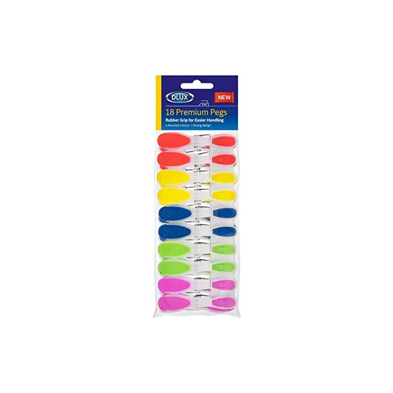 DLux Washing Line Pegs Strong Soft Rubber Grip Clothes Line