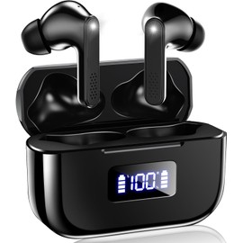 Bluetooth 5.3 Technology, Wireless Earphones, Open the Lid, Connect, Hi-Fi Sound Quality, CVC8.0 Noise Canceling, Low Latency, Microphone Included, Hands-free Calling, Type-C Rapid Charging, Long