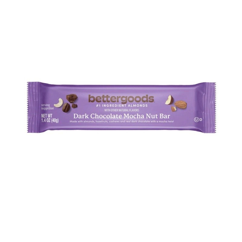 bettergoods Dark Chocolate Mocha Nut Bar, 5 Count, 7oz Carton