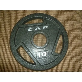 CAP  10 lb Barbell Olympic Grip Weight Collection, 2" Center Hole, Grip Holes