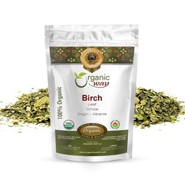 Organic Way Dried Birch Leaf Whole (Betula pendula) - European Wild-Harvest | Organic & Kosher Certified | Raw, Vegan, Non GMO & Gluten Free | USDA Certified | Origin - Albania (1/4LBS / 4Oz)