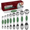 Magnetic Measuring Spoons Set of 9 Stainless Steel Dual-Sided Stackable