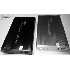 KesCom External USB Hard Drive Enclosure Metal 3.5 Inch (8.9 cm) USB 3.0 SATA in Black