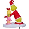 Gemmy Airblown Inflatable Grinch Passing Out Candy Canes to Cindy