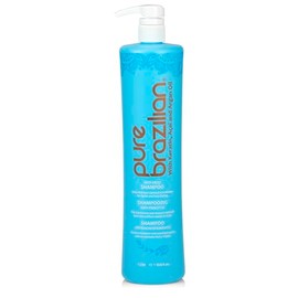 Pure Brazilian - Anti Frizz Daily Shampoo With Pump- Salt-Free, Color Safe, With Keratin, Argan Oil, and Acai (1 Liter/33.8 Fl. Ounces)
