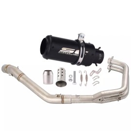 Unbranded For Yamaha YZF R3 MT03 2015-2021 MT-03 Full System Exhaust Header Pipe Black