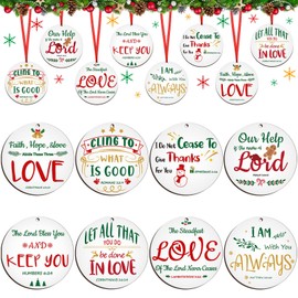 Christmas Hanging Ornaments Religious Bible Verse Ornaments Wood Christian Jesus Christmas Ornaments Christmas Decorations for Friend Family Christmas Xmas Tree (Snowman Style, 24 Pcs)
