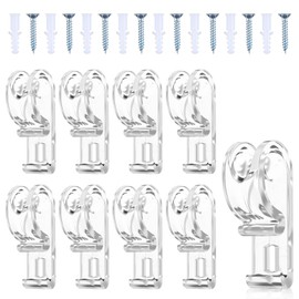 8Pcs Blind Cord Holder, Roller Shade Clear Safety Chain Retainer with Screws Cord Guide P Clip Fixation Hook for Roller Vertical and Roman Shades