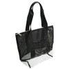 WTH Large Capacity Beach Bag Mesh Bag Foldable Bottom Vinyl