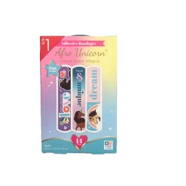 Afro Unicorn Adhesive Bandages | Box of 14 Bandaids | Fun Kids First Aid