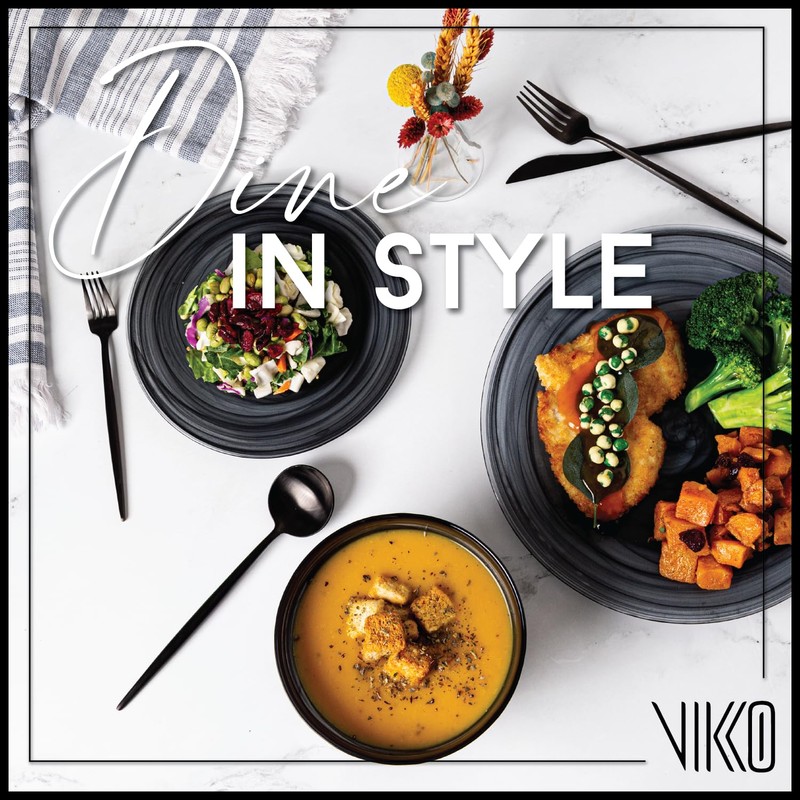 Vikko Soup Bowl, Set of 4 Black Alabaster Bowls, 6"