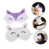 Healvian 2pcs Cute Plush Eye Mask Fluffy Shaped Sleep Masks