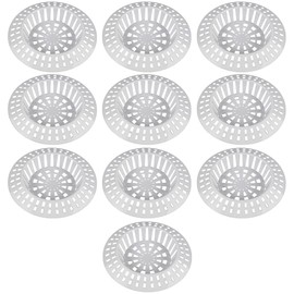 10Pcs Plastic Sink Strainers & Hair Catchers,hair catcher for shower drain, White Bath Plug, Shower Drain Covers for Kitchen & Bathroom