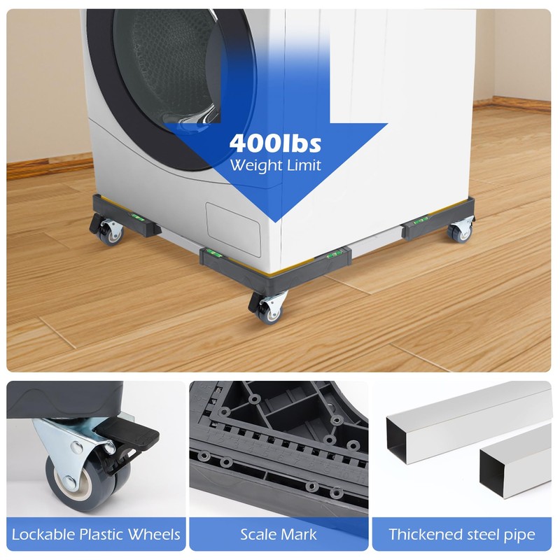Nefish Heavy Duty Dolly for Washing Machine Adjustable Mini Fridge