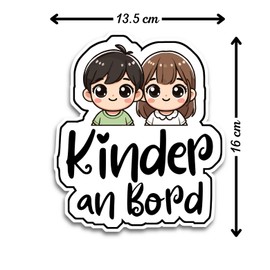 Baby on Board Sticker Car, Children on Board Sticker, Baby on Board Sticker 16 x 13.5 cm, Weatherproof and UV-Resistant Sticker Car, Sticker Baby and Car Baby for Safe Drives with Your Child