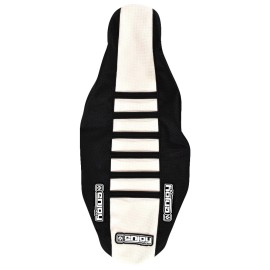 Honda 2022-2024 Honda CRF 250 Seat Cover By Enjoy MFG BLACK & WHITE w/ BLACK RIBS #233
