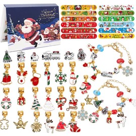 Jewellery Advent Calendar 2024 Girls, Advent Calendar 2024 Teen Girls, 24 Days of Surprise Xmas Count down Gifts, DIY Charm Bracelet Making Kit Gift Idea for girls