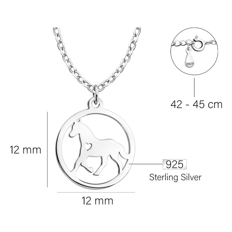SOFIA MILANI - Women's Necklace 925 Silver - Circle Horse