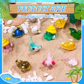 ULELE 90Pcs Resin Ocean Animal Figurines Ornaments Mini Resin Animals Ocean Themed Mini Resin Figures Miniature Ocean Animals Mini Resin Figures Aquarium Ornaments Charms Miniature Ocean Themed