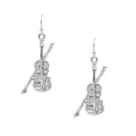 chelseachicNYC Memorable Dangling Violin and Bow Earrings