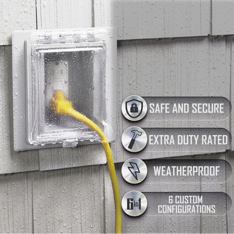 TayMac MR420CW 1-Gang Recessed Enclosure Extra Duty, 6-in-1 Nonmetallic Weatherproof